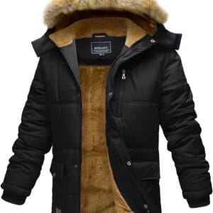 EKLENTSON Men's Winter Parka Jacket Water Repellent Windproof Sherpa Lined Jacket Thermal Warm Coat with Hood